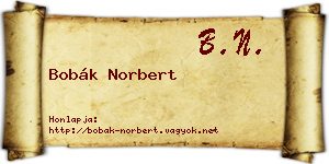 Bobák Norbert névjegykártya