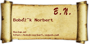 Bobák Norbert névjegykártya