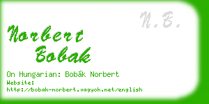 norbert bobak business card