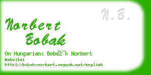 norbert bobak business card